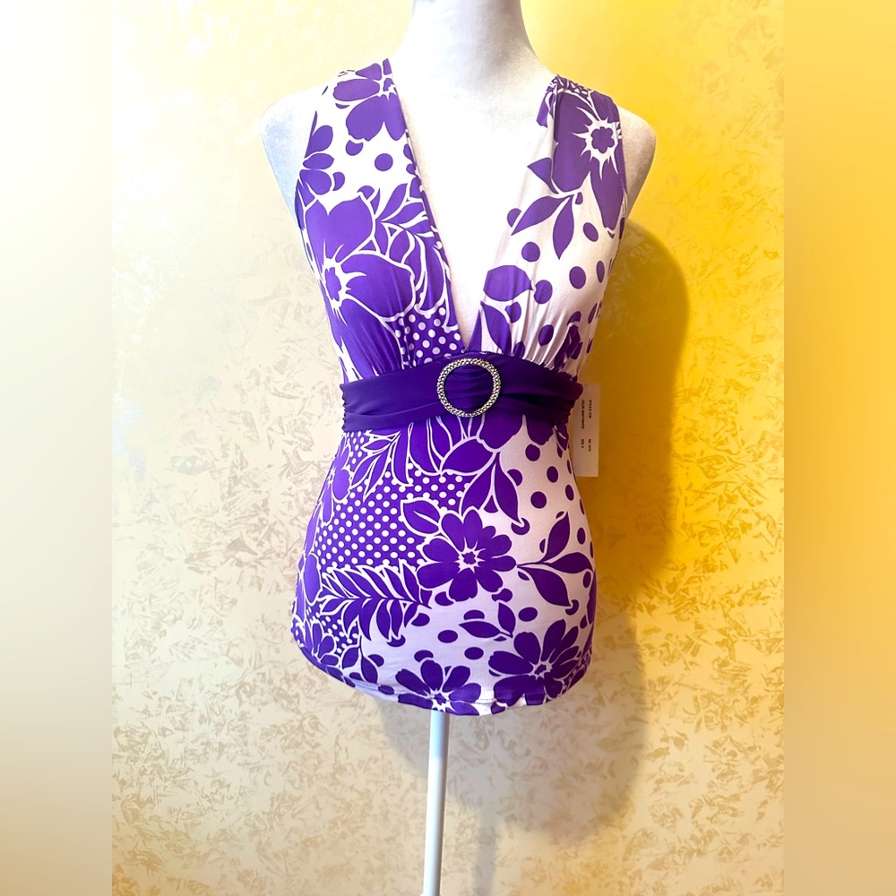 Purple Floral Women's Top